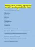NERVOUS SYSTEM &lpar;HESI&rpar;Exam Test Questions with 100&percnt; correct answers &vert;Verified &vert;Rated A&plus;