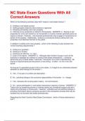 NC State Exam Questions With All Correct Answers