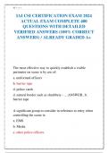 IAI CSI CERTIFICATION EXAM 2024  ACTUAL EXAM COMPLETE 400  QUESTIONS WITH DETAILED  VERIFIED ANSWERS &lpar;100&percnt; CORRECT  ANSWERS&rpar; &sol; ALREADY GRADED A&plus;