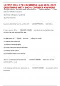 LATEST WGU C713 BUSINESS LAW 2024-2025 QUESTIONS WITH 100&percnt; CORRECT ANSWERS
