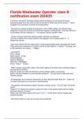 Florida Wastewater Operator class B certification exam 2024&sol;25