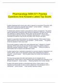  Pharmacology MSN 571 Practice Questions And Answers Latest Top Score&period;