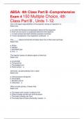 ABSA&colon; 4th Class Part B -Comprehensive Exam 4 150 Multiple Choice&comma; 4th Class Part B &comma; Units 1-12&period;