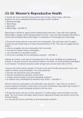 Ch 52  Women-s Reproductive Health Questions &Exam &lpar;elaborations&rpar; answers 100&percnt; satisfaction guarantee