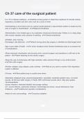 Ch 37 care of the surgical patient Questions &Exam &lpar;elaborations&rpar; answers 100&percnt; satisfaction guarantee