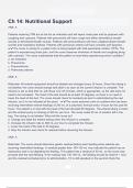 Ch 14 Nutritional Support Questions &Exam &lpar;elaborations&rpar; answers 100&percnt; satisfaction guarantee