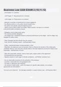 Business Law 3220 EXAM 2 &lpar;10&comma;11&comma;12&rpar; Questions &Exam &lpar;elaborations&rpar; answers 100&percnt; satisfaction guarantee