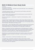 BUS 313 Midterm Exam Study Guide Questions &Exam &lpar;elaborations&rpar; answers 100&percnt; satisfaction guarantee