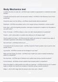 Body Mechanics test  Questions &Exam &lpar;elaborations&rpar; answers 100&percnt; satisfaction guarantee