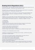 Boating Info & Regulations &lpar;ALL Questions &Exam &lpar;elaborations&rpar; answers 100&percnt; satisfaction guarantee