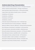 Antimicrobial Drug Characteristics Questions &Exam &lpar;elaborations&rpar; answers 100&percnt; satisfaction guarantee