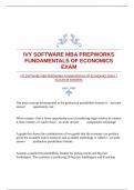 IVY SOFTWARE MBA PREPWORKS FUNDAMENTALS OF ECONOMICS EXAM &vert;ACCURATE ANSWERS