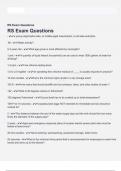 RS Exam Questions RS Exam Questions &Exam &lpar;elaborations&rpar; answers 100&percnt; satisfaction guarantee