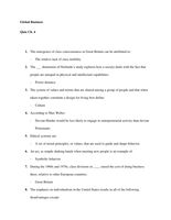 Global Business - CH. 4 Quiz Answers