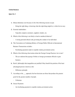Global Business - CH. 5 Quiz Answers