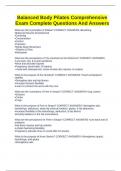 Balanced Body Pilates Comprehensive Exam Complete Questions And Answers