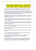Mat Pilates Study Guide - Balanced Body With 100&percnt; Verified Solutions