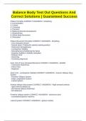Balance Body Test Out Questions And Correct Solutions &vert; Guaranteed Success