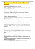 Research and statistics test 2 Latest  Update