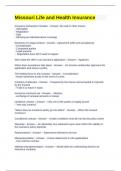 Missouri Life and Health Insurance Questions and Answers