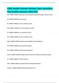 COPE Health Scholars Written Exam Questions  And Quality Answers 2024&sol;025