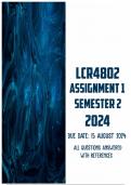 LCR4802 Assignment 1 Semester 2 2024 &vert; Due 15 August 2024