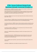 C706 - Secure Software Design Exam Questions &vert;Already Answered &vert; Graded A&plus;