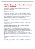 PSI Real Estate State Exam &lpar;NJ&rpar; Updated 2024&sol;25 NEWEST&period;