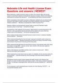Nebraska Life and Health License Exam Questions and answers &vert; NEWEST 