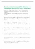 Exam 1- Nursing Fundamentals NSG-122 Actual Questions and Answers 100&percnt; Correct &vert; Latest Update