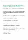 Exam 5 Nursing Fundamentals NSG-122 Questions and Answers 100&percnt; Correct &vert; Latest Update