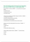NSG 122 Fundamentals of Nursing Exam 4 Questions and Answers 100&percnt; Correct &vert; Latest Update 2024