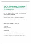 NSG 122 Fundamentals of Nursing Exam 2 Questions and Answers 100&percnt; Correct &vert; Latest Update 2024