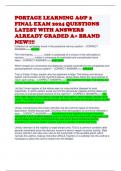 PORTAGE LEARNING A&P 2 FINAL EXAM 2024 QUESTIONS LATEST WITH ANSWERS ALREADY GRADED A&plus; BRAND NEW&excl;&excl;&excl;&excl; 