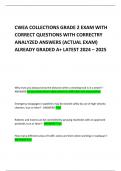 CWEA COLLECTIONS GRADE 2 EXAM WITH CORRECT QUESTIONS WITH CORRECTRY ANALYZED ANSWERS &lpar;ACTUAL EXAM&rpar; ALREADY GRADED A&plus; LATEST 2024 &ndash; 2025