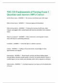NSG 122 Fundamentals of Nursing Exam 2 Questions and Answers 100&percnt; Correct