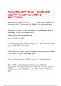  ALABAMA DMV PERMIT  EXAM 2024 &sol;2025 WITH 100&percnt; ACCURATE SOLUTIONS