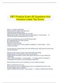   RBT Practice Exam 85 Questions And Answers Latest Top Score&period;