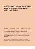 NURS 6521 FINAL EXAMS &lpar; ACTUAL VERSIONS&rpar; LATEST 2024&sol;2025 WITH 100 COMPLETE QUESTIONS AND 100&percnt;