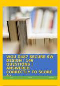 WGU D487 SECURE SW DESIGN &vert; 146 QUESTIONS &vert; ANSWERED CORRECTLY TO SCORE A&plus;