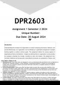 DPR2603 Assignment 1 &lpar;ANSWERS&rpar; Semester 2 2024 - DISTINCTION GUARANTEED