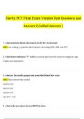 Davita PCT Final Exam Expected Questions and Answers &lpar;Verified by Expert&rpar;