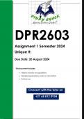 DPR2603 Assignment 1 &lpar;QUALITY ANSWERS&rpar; Semester 2 2024