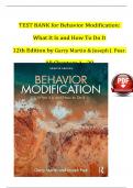 TEST BANK For Behavior Modification&colon; What It Is and How To Do It&comma; 12th Edition by Garry Martin & Joseph J&period; Pear&comma; Verified Chapters 1 - 29&comma; Complete Newest Version