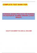  COMPLETE TEST BANK FOR&colon;        EVIDENCE BASED PRACTICE FOR NURSES 4TH EDITION BY SCHMIDT BROWN LATEST UPDATE