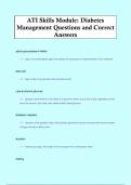 ATI Skills Module&colon; Diabetes  Management Questions and Correct  Answers