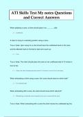 ATI Skills Test My notes Questions  and Correct Answers