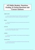 ATI Skills Module&colon; Nutrition&comma;  Feeding&comma; & Eating Questions and  Correct Answers