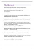 FELE Subtest 2 Questions With Answers Graded A&plus; Assured Success