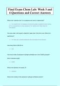 Final Exam Chem Lab&colon; Week 5 and  6 Questions and Correct Answers